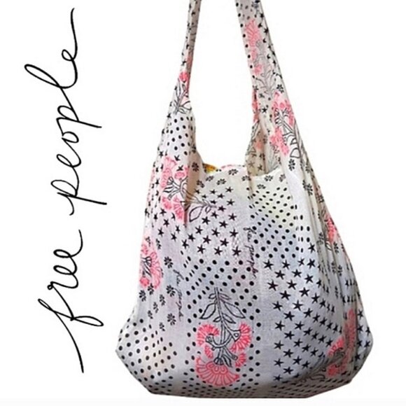 Free People Tote Bag/Crossbody Cream and Pink Floral - Picture 1 of 5